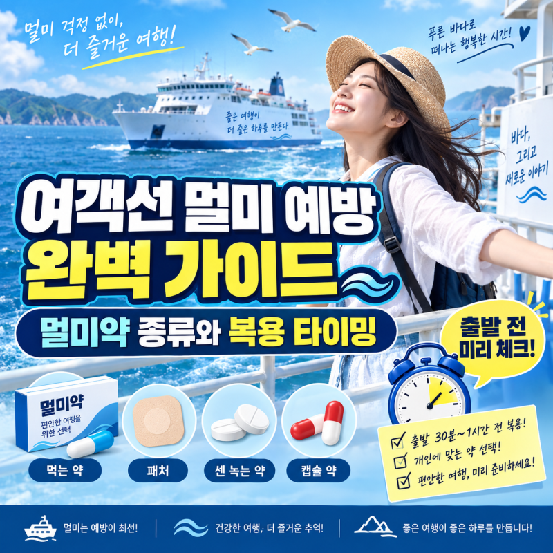 여객선 멀미 예방 완벽 가이드｜멀미약 종류와 복용 타이밍