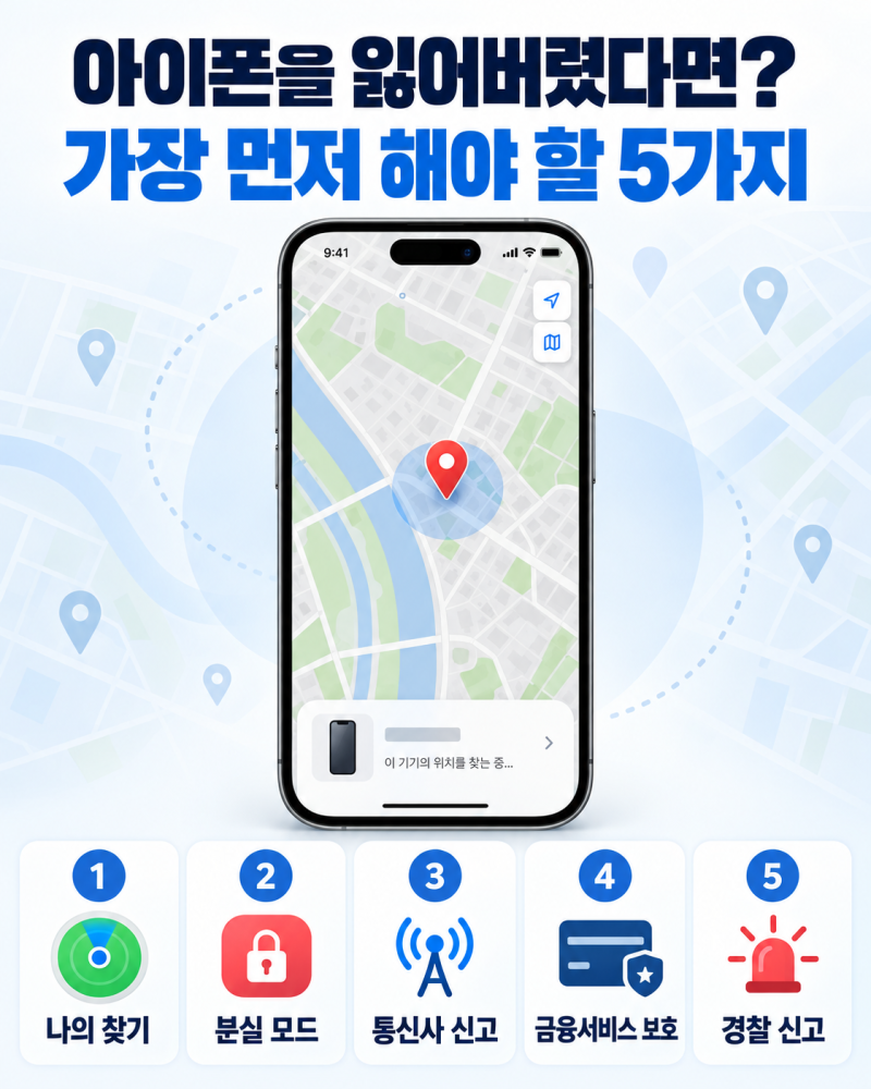 아이폰을 잃어버렸다면? 나의 찾기부터 SKT·KT·LG유플러스 분실 신고까지