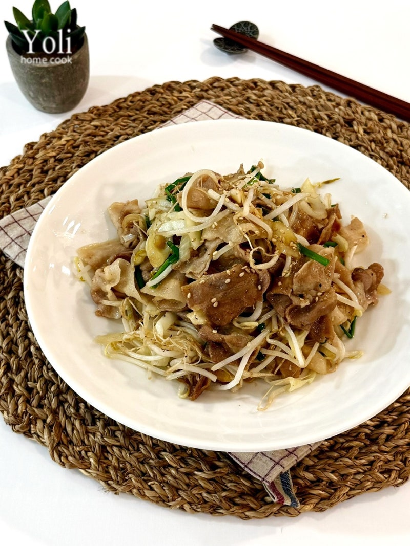대패숙주볶음 레시피 반찬 거리 대패 삼겹살요리 숙주볶음 돼지고기
