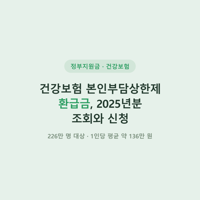 건강보험 본인부담상한제 환급금, 2025년분 조회와 신청