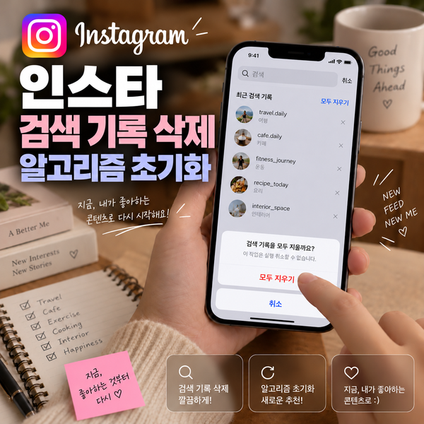 인스타그램 검색 기록 삭제 방법, 알고리즘 초기화와 차이점