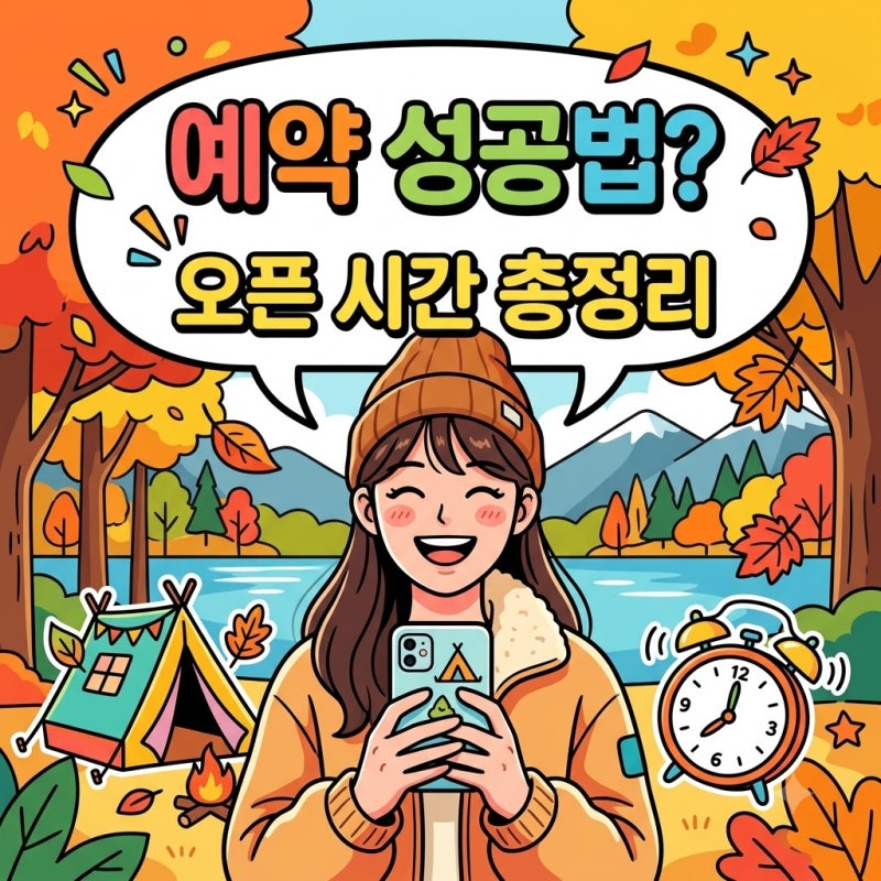 "매번 광탈했는데".. 9월 캠핑장 예약 오픈 시간과 성공 꿀팁 4가지