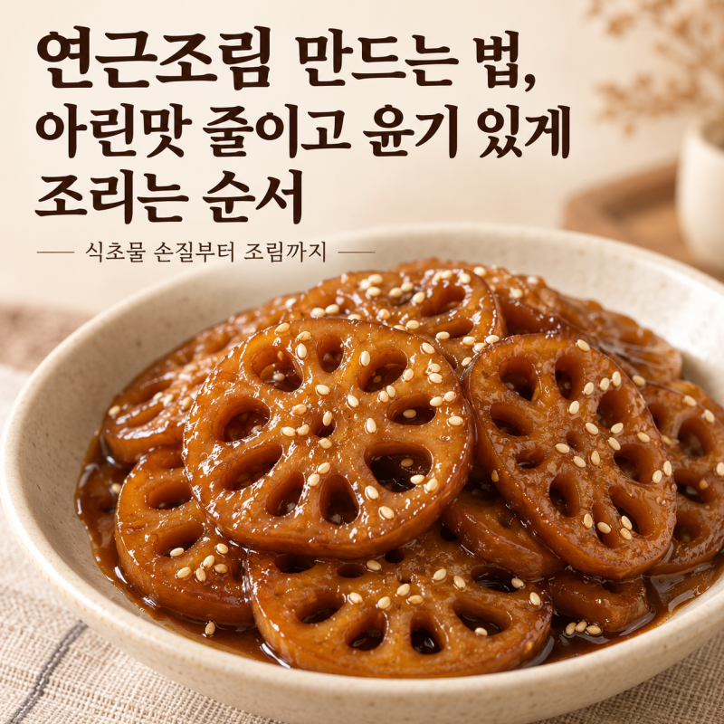 연근조림 만드는 법, 아린맛 줄이고 윤기 있게 조리는 순서