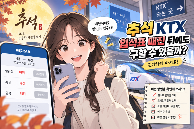 [2026 최신] 추석 KTX 입석표 매진 뒤에도 구하는 방법 BEST 5 (안 하면 손해보는 이유)
