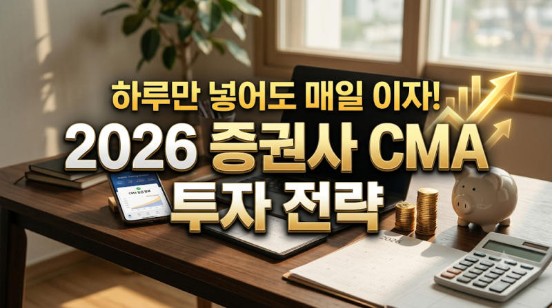 [금융상품·단기자금전략] "하루만 넣어도 매일 복리 이자!" 2026 증권사 CMA 계좌 활용 투자 전....