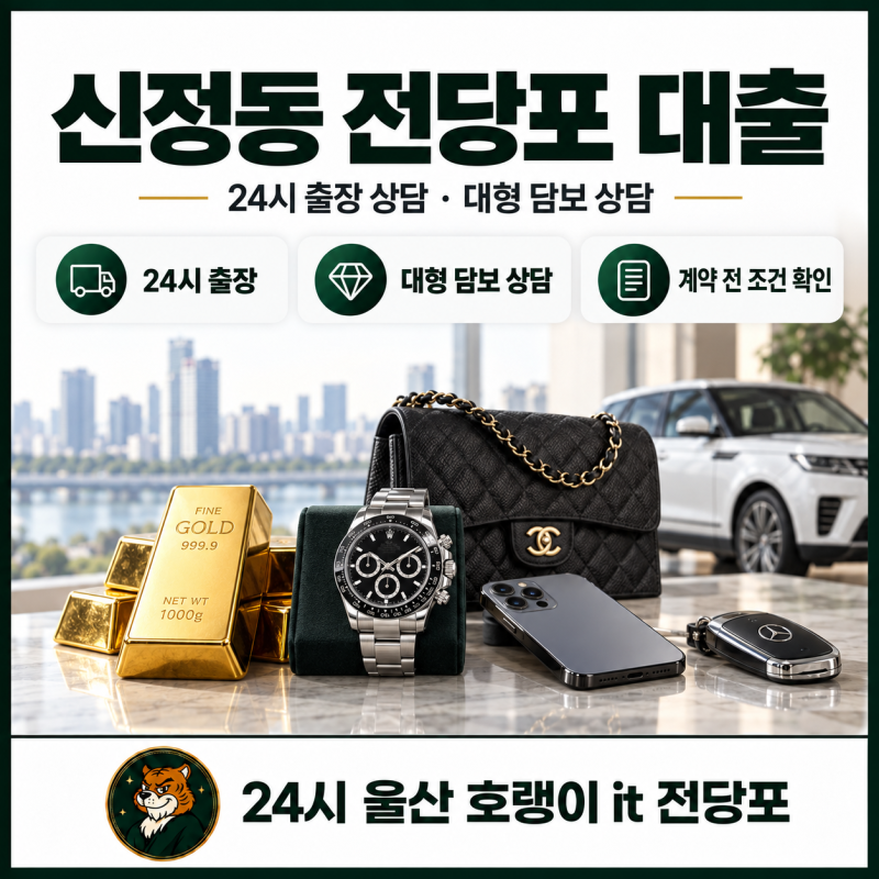 신정동 전당포 대출, 직접 들고 가기 어렵다면? 24시 출장 상담 전 확인할 것