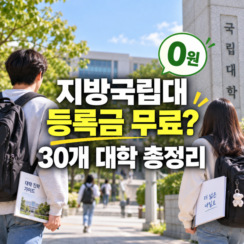 지방 국립대 등록금 무료? 2027 신입생 30개 대학 총정리
