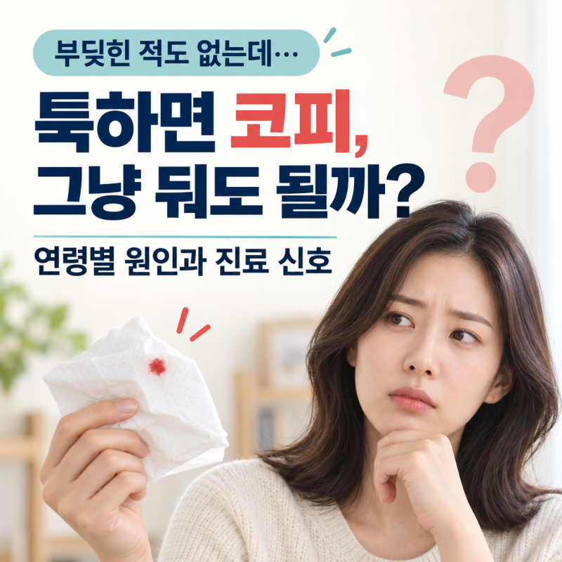 이유 없이 코피가 자주 난다면? 연령별 원인과 대처법, 그냥 둬도 될까요?