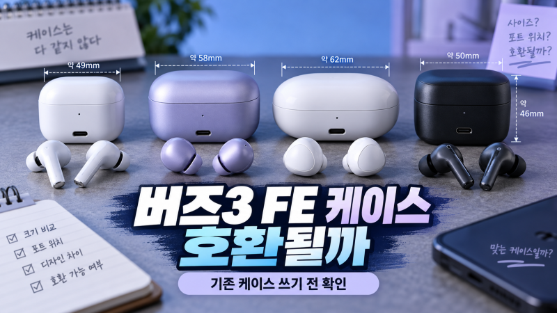갤럭시 버즈3 FE 케이스 호환 기존 버즈 케이스를 써도 될까
