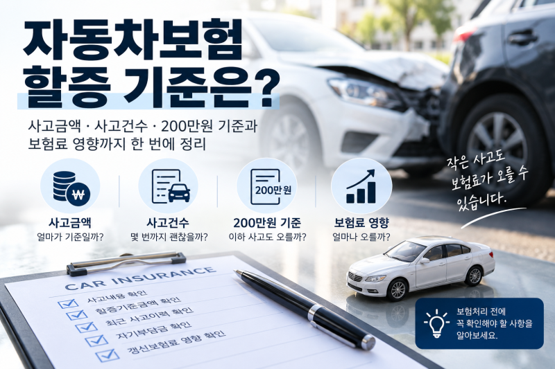 자동차보험 할증 기준은?｜사고금액·사고건수·200만원 기준과 보험료 영향
