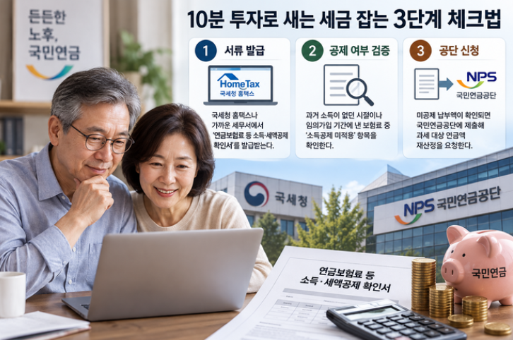 "내가 낸 돈인데 왜 또 세금을 떼지?" 국민연금 이중과세 막는 홈택스 확인서 1장