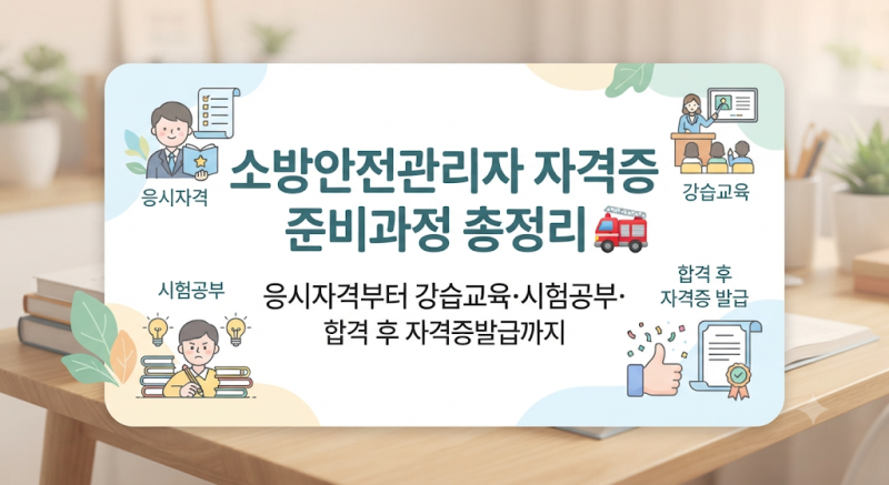 소방안전관리자 자격증 준비과정 총정리 응시자격부터 강습교육·시험공부·합격 후 자격증 ....