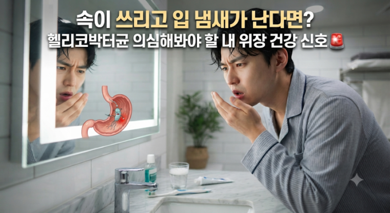 "속이 쓰리고 입 냄새가 난다면?" 헬리코박터균 의심해봐야 할 내 위장 건강 신호