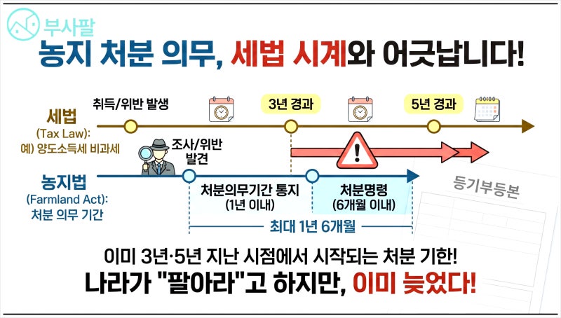 상속농지 처분명령과 상속농지 양도세, 파는 날짜가 갈랐습니다