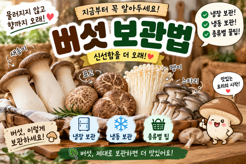 버섯 보관법, 물러지지 않고 향과 식감을 오래 유지하는 방법