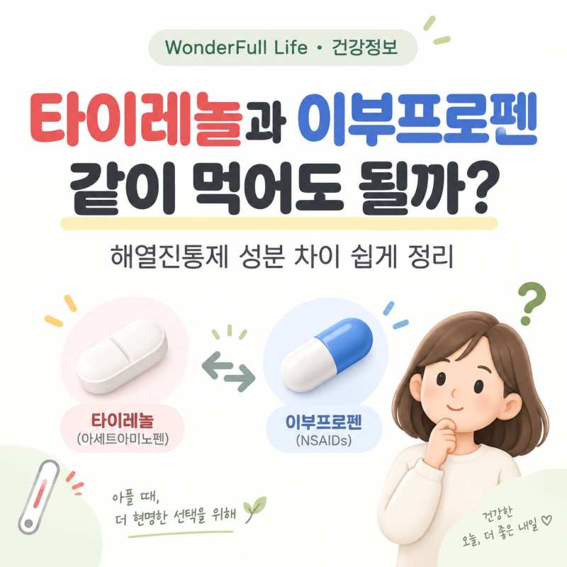 타이레놀과 이부프로펜 같이 먹어도 될까? 복용 간격·교차복용·주의할 점