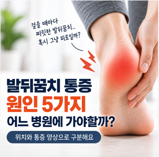 발뒤꿈치 통증 원인 5가지, 어느 병원에 가야할까?