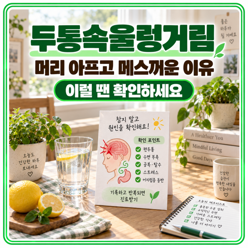 두통속울렁거림 원인은? 머리아프고 메스꺼움 함께 나타날 때 확인할 것
