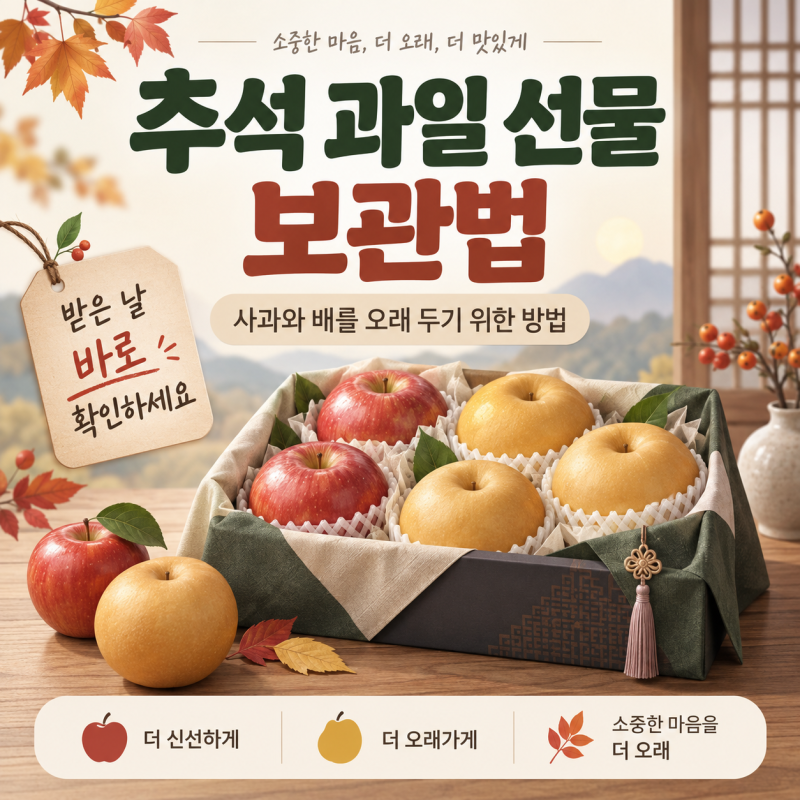 추석 과일 선물 보관법, 사과와 배를 오래 두기 위한 방법