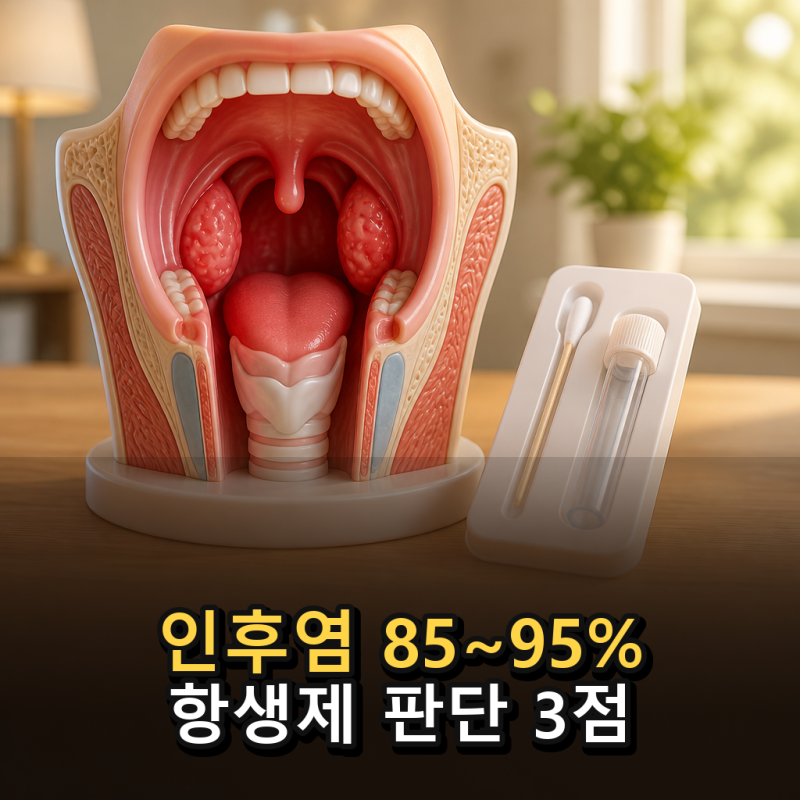인후염, 항생제 판단 3점 기준과 진료 신호