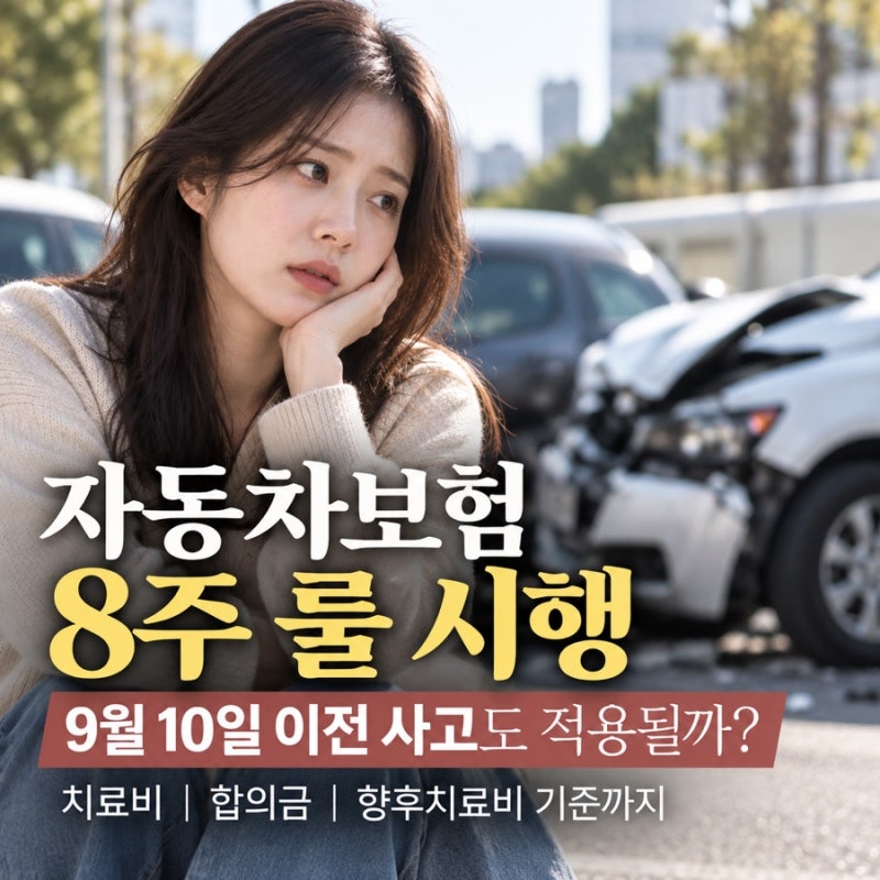 자동차보험 8주 룰 시행… 9월 10일 이전 사고도 적용될까? 치료비·합의금·향후치료비 총정....