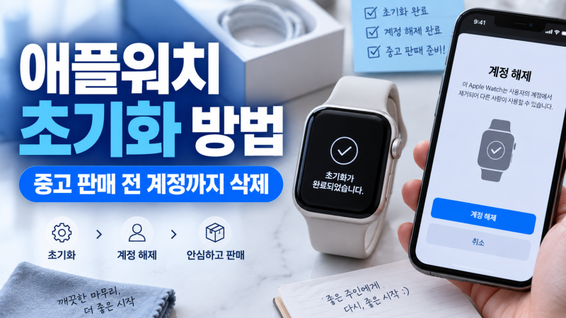 애플워치 초기화 방법 중고 판매 전 계정까지 완전히 지우는 순서