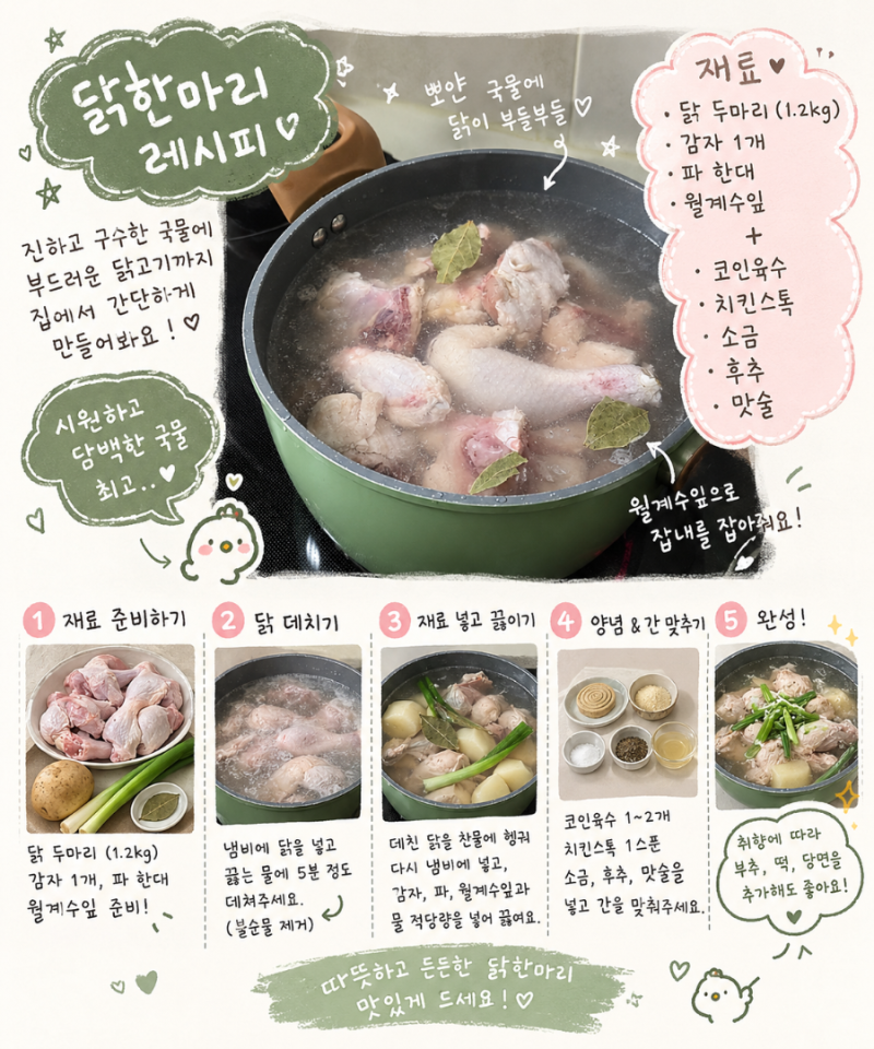 집에서 닭한마리(레시피) 해먹기