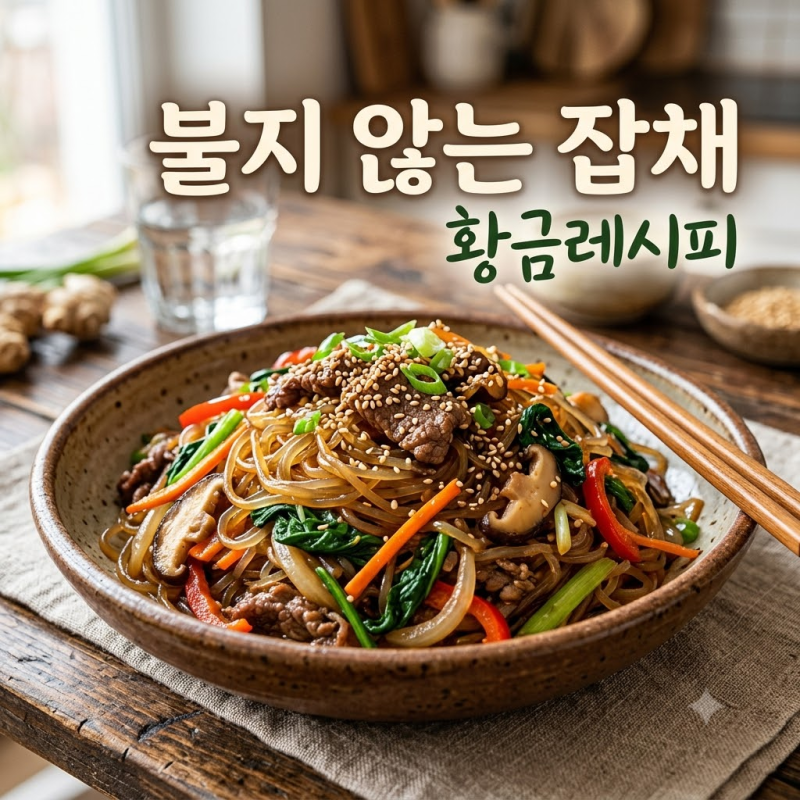 불지 않는 잡채 황금레시피! 다음 날 데워도 탱글탱글한 양념비율 당면조림 면코팅 특급비법
