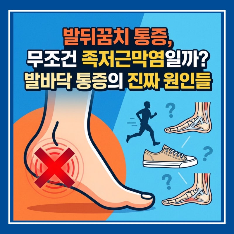 발뒤꿈치 통증, 무조건 족저근막염일가? 발바닥 통증의 진짜 원인들