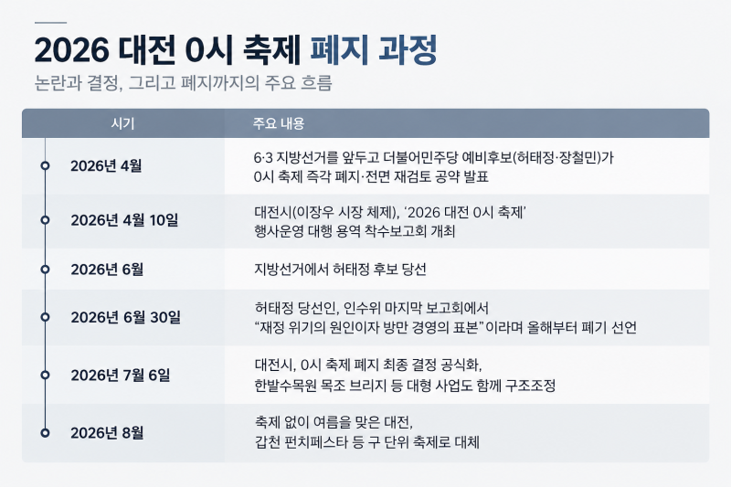 대전 0시 축제 폐지 후폭풍｜4년 만에 사라진 이유와 대전시 입장 총정리