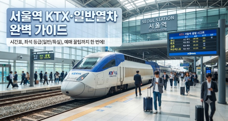 서울역 KTX·일반열차 완벽 가이드: 시간표부터 좌석 등급, 예매 팁까지 총정리