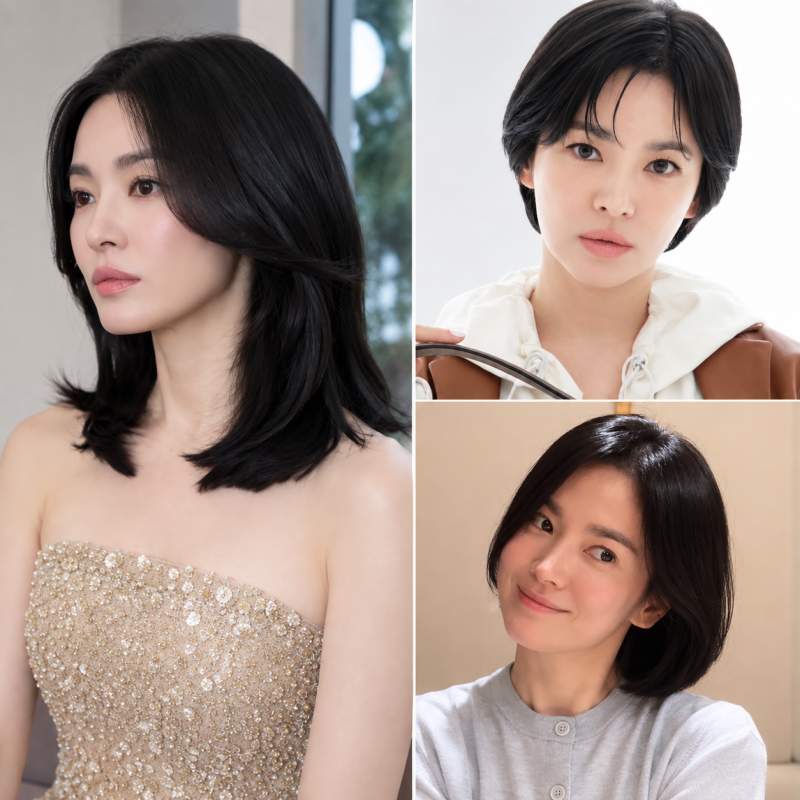 가을 헤어스타일 송혜교 단발 3가지 기장 비교, 내 얼굴형에 맞는 단발은?