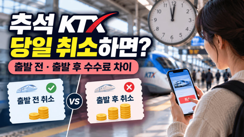 추석 KTX 당일 취소하면?｜출발 전·출발 후 수수료 차이