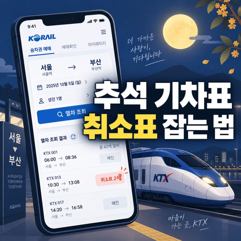 추석 기차표 예매, 코레일+ 절차와 좌석 선택 실전 팁
