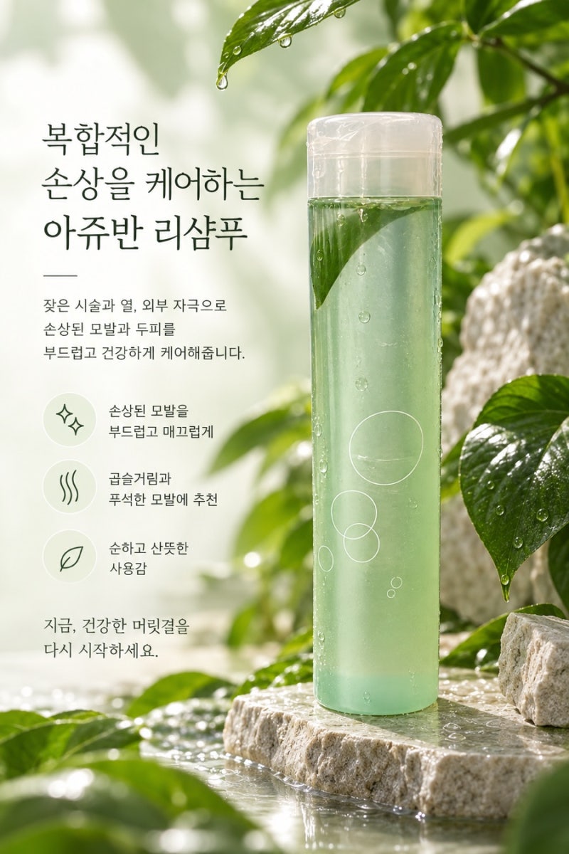 대전 도안동 미용실ㅣ푸석하고 손상된 모발을 위한 아쥬반 리 샴푸