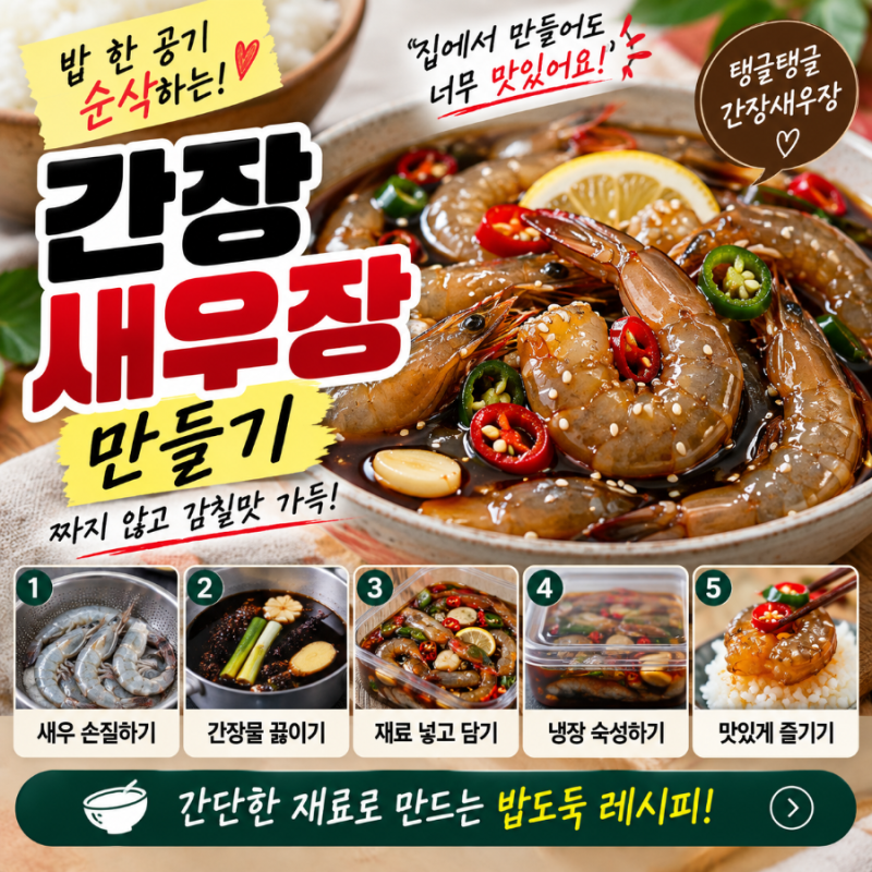새우 한 팩 순삭! 짜지 않고 감칠맛 나는 간장새우장 만들기