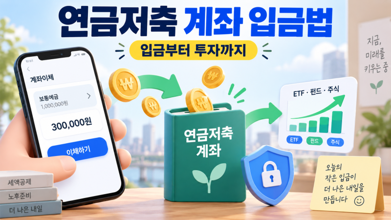 연금저축 계좌에 돈 넣는 방법, 입금부터 투자까지 처음 따라하기