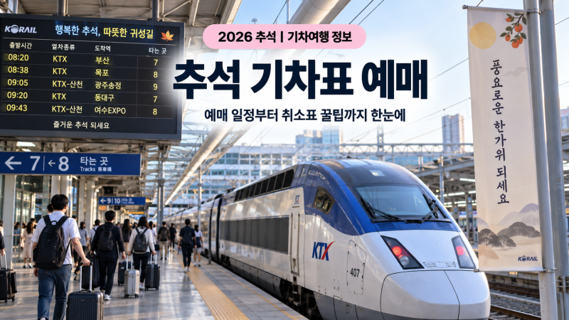 2026 추석 기차표 예매 | KTX 일정·취소표·결제 총정리