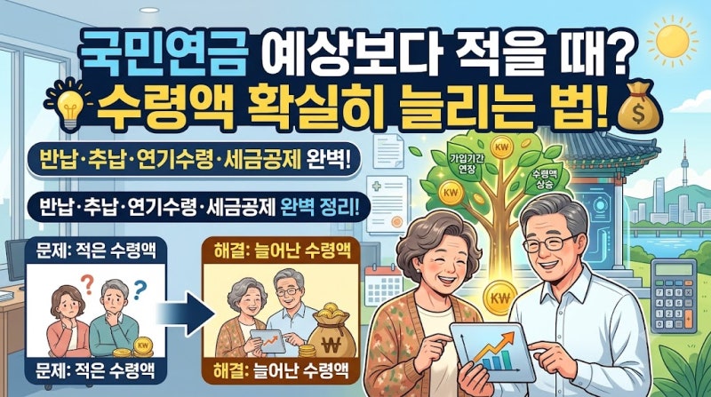 국민연금 예상보다 적게 나온 이유? 수령액 늘리는 4가지 확실한 방법