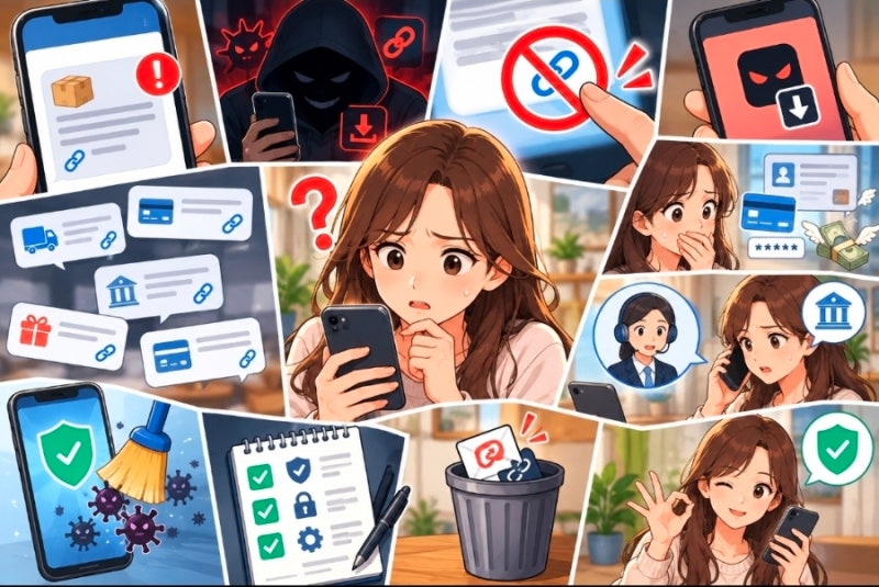 스미싱 문자 구별하는 법, 링크 눌렀다면 무엇부터 해야 할까? 피해 예방·대응 순서