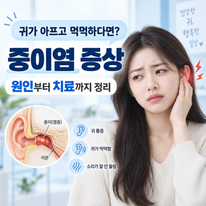 중이염 증상, 귀가 아프고 먹먹하다면? 원인부터 치료까지 정리