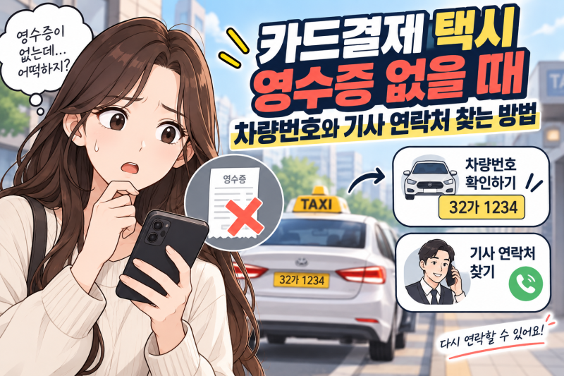 [2026 최신] 카드결제 택시 영수증 없을 때 차량번호와 기사 연락처 찾는 방법 총정리