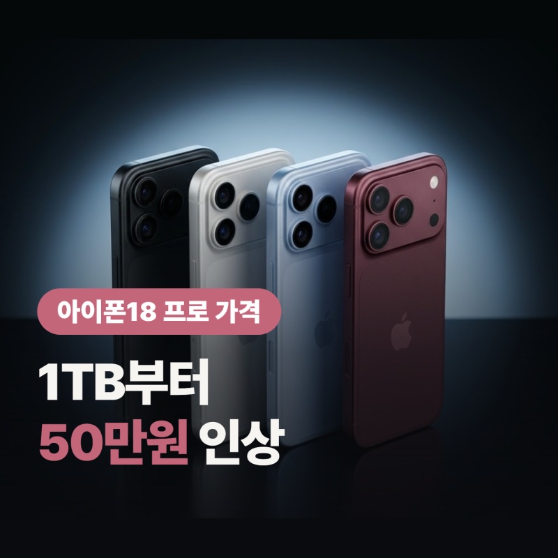 아이폰18 프로 가격 확정, 1TB부터 50만원 인상됐다, 언제 출시?