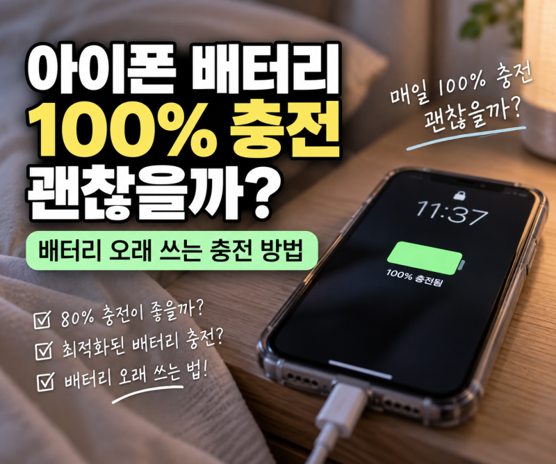 아이폰 배터리 100% 충전 괜찮을까?배터리 오래 쓰는 충전 방법