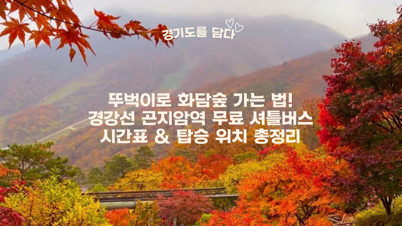 화담숲 뚜벅이 가는 법! 곤지암역 무료 셔틀버스 시간표와 탑승 위치 총정리