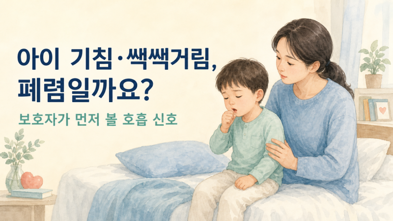 아이 기침·쌕쌕거림, 폐렴일까요? 보호자가 먼저 볼 호흡 신호