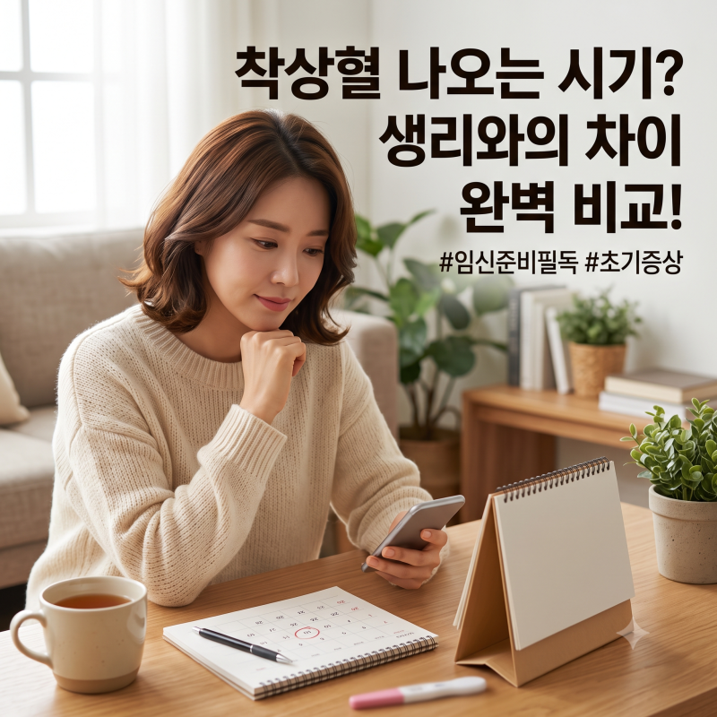 생리 예정일 출혈, 착상혈 생리 차이 완벽 구별