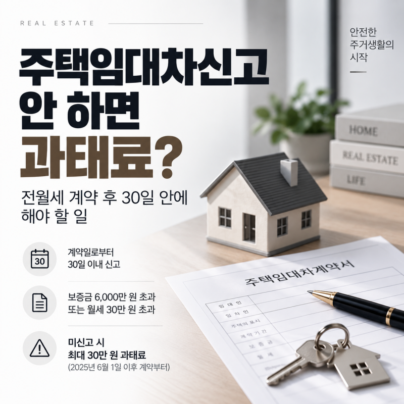 주택임대차신고 안 하면 과태료? 전월세 계약 후 30일 안에 해야 할 일