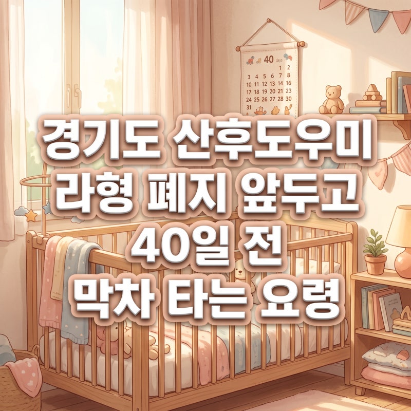 경기도 산후도우미 라형 폐지 앞두고 40일 전 막차 타는 요령