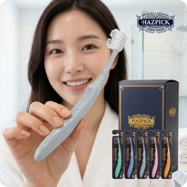 해즈픽 치과의사개발 어금니 칫솔 임플란트 교정치아 관리 이중 미세모 그래핀 칫솔 할인